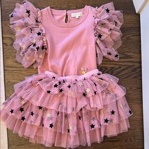 Pink Ruffled Star Skirt & Top